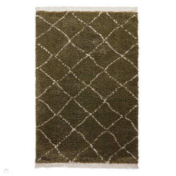 Boho 5413 Modern Moroccan Berber Soft Plush Shaggy Green Rug-Think Rugs-Rug Love - The Most Loved Rug Store